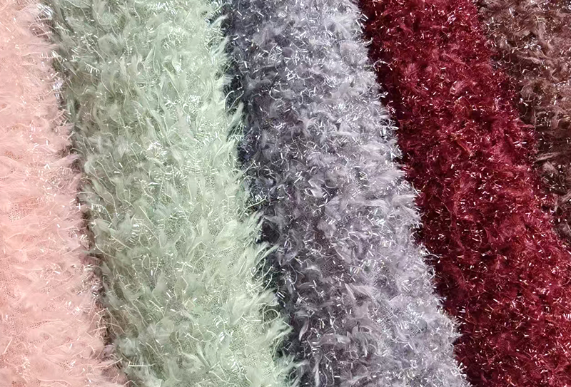 400mg*155cm Matingkad na silk down na kulot na velvet na tela na angkop para sa mga bag/sombrero