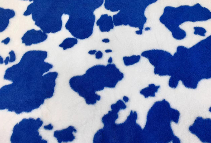 500mg*160cm Cow rabbit fur printed plush fabric