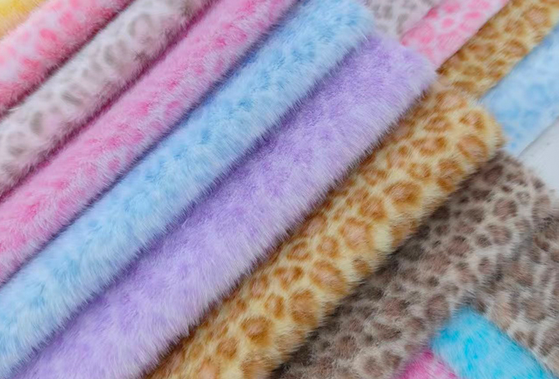 160mm lapad European mink print leopard print faux mink fabric