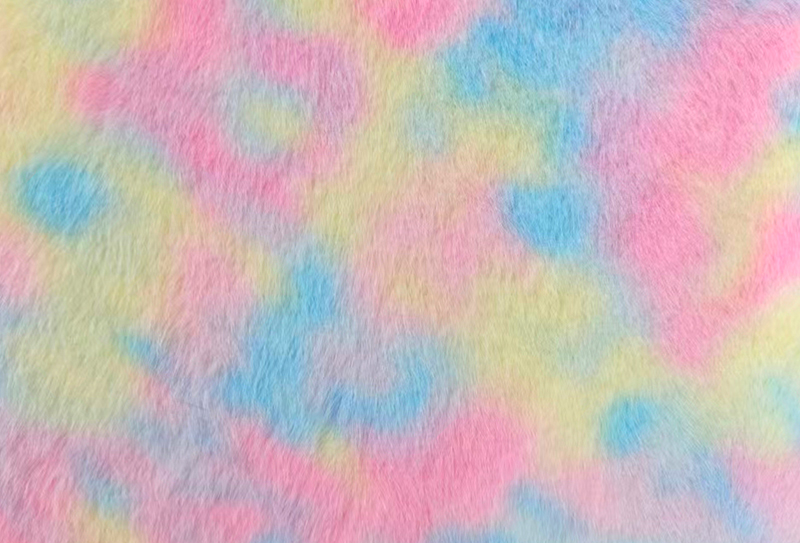 500GSM European mink print na kulay rainbow na faux mink na tela 500GSM European mink print na kulay rainbow na faux mink na tela