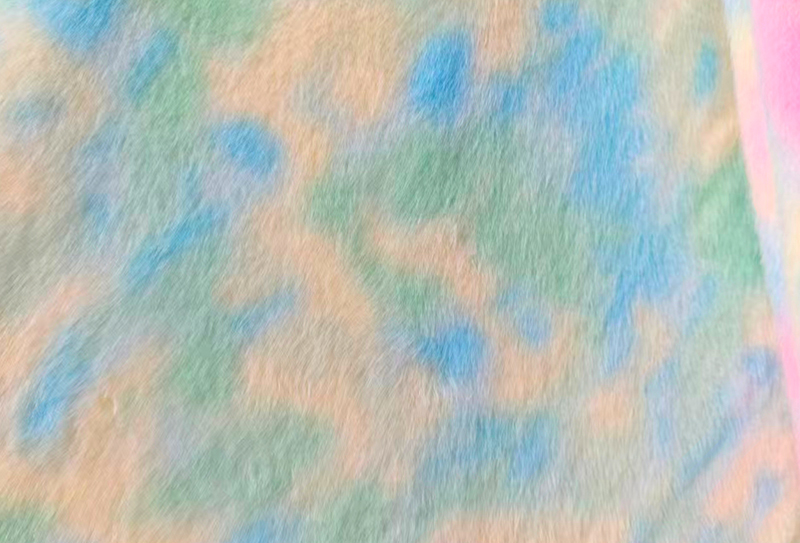 500GSM European mink print na kulay rainbow na faux mink na tela 500GSM European mink print na kulay rainbow na faux mink na tela