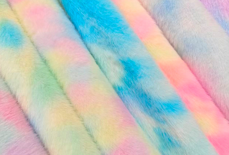 500GSM European mink print na kulay rainbow na faux mink na tela