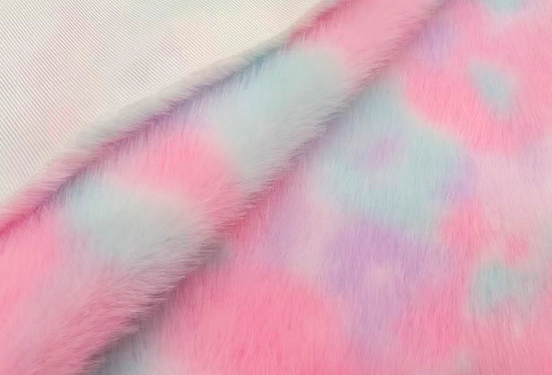500GSM European mink print na kulay rainbow na faux mink na tela 500GSM European mink print na kulay rainbow na faux mink na tela
