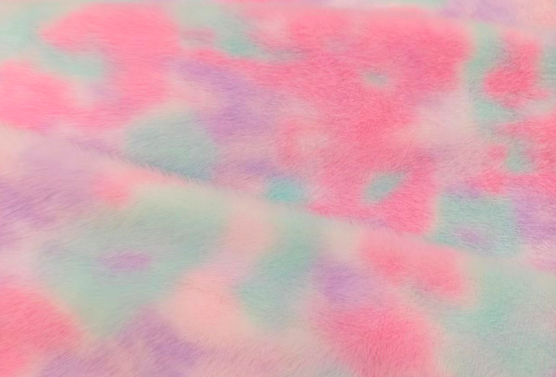 500GSM European mink print na kulay rainbow na faux mink na tela 500GSM European mink print na kulay rainbow na faux mink na tela