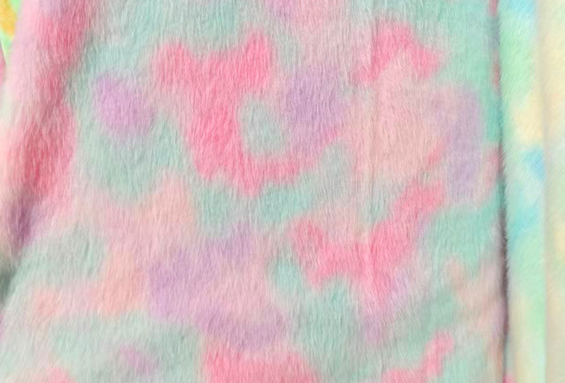 500GSM European mink print na kulay rainbow na faux mink na tela 500GSM European mink print na kulay rainbow na faux mink na tela