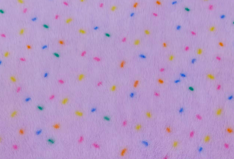 Purong polyester faux mink print na may mga makukulay na tuldok Purong polyester faux mink print na may mga makukulay na tuldok