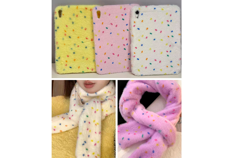 Purong polyester faux mink print na may mga makukulay na tuldok Purong polyester faux mink print na may mga makukulay na tuldok