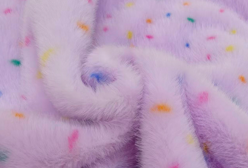 Purong polyester faux mink print na may mga makukulay na tuldok Purong polyester faux mink print na may mga makukulay na tuldok