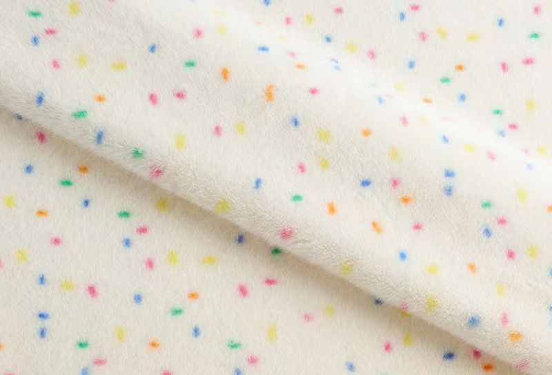 Purong polyester faux mink print na may mga makukulay na tuldok Purong polyester faux mink print na may mga makukulay na tuldok