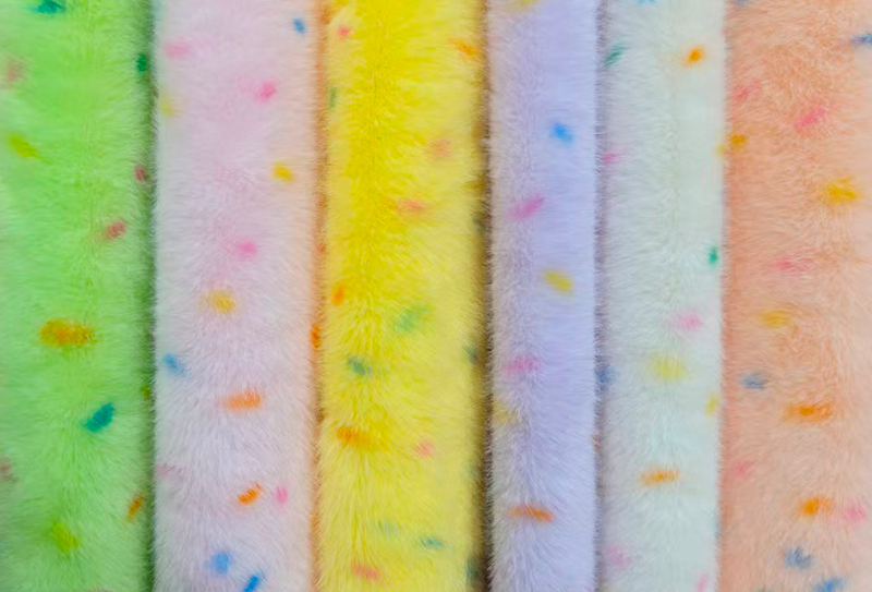 Purong polyester faux mink print na may mga makukulay na tuldok Purong polyester faux mink print na may mga makukulay na tuldok