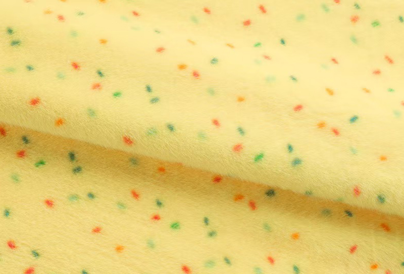 Purong polyester faux mink print na may mga makukulay na tuldok Purong polyester faux mink print na may mga makukulay na tuldok