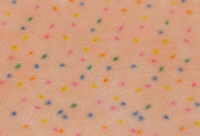 Purong polyester faux mink print na may mga makukulay na tuldok Purong polyester faux mink print na may mga makukulay na tuldok